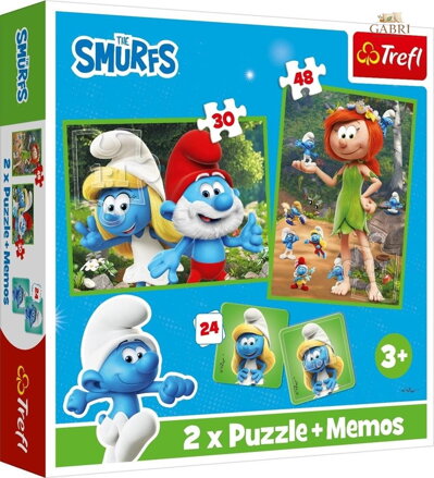 TREFL Sada 3v1 Šmoulové (2x puzzle + pexeso)