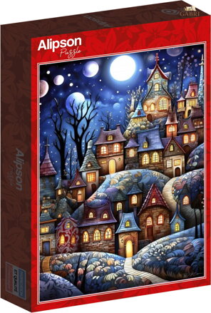 ALIPSON Puzzle Vesnička při úplňku 1000 dílků