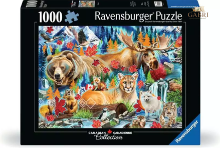 RAVENSBURGER Puzzle Divoké šelmy Kanady 1000 dílků