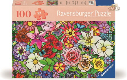 RAVENSBURGER Puzzle Květinový svět Tiffany XXL 100 dílků