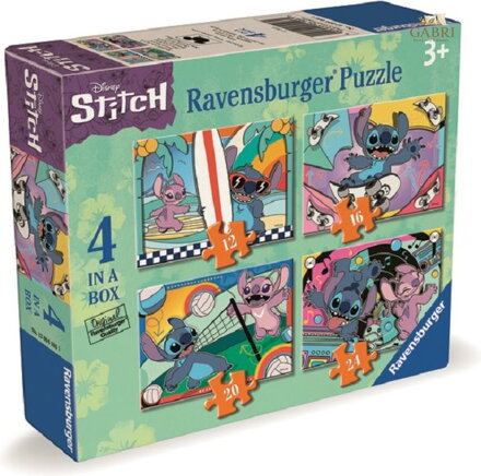 RAVENSBURGER Puzzle Disney: Stitch: Zábavné aktivity 4v1 (12,16,20,24 dílků)