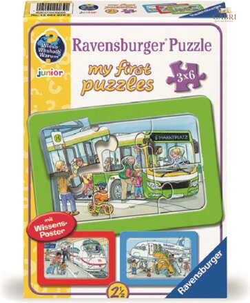 RAVENSBURGER Moje první puzzle Dopravní prostředky 3x6 dílků