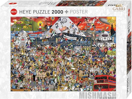 HEYE Puzzle Historie britské hudby 2000 dílků