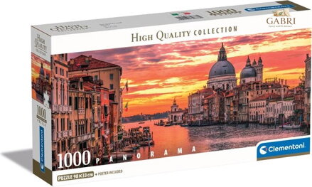 CLEMENTONI Panoramatické puzzle Kanál Grande, Benátky 1000 dílků