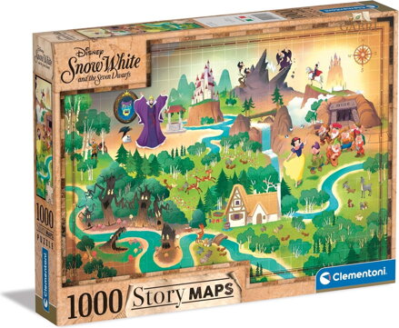 CLEMENTONI Puzzle Story Maps: Sněhurka 1000 dílků