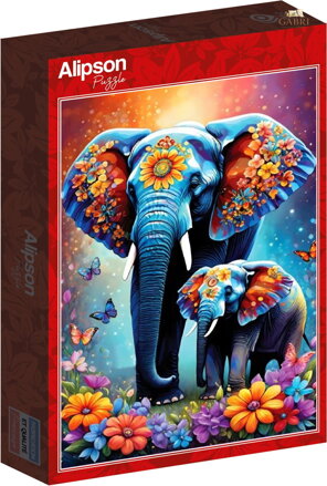 ALIPSON Puzzle Mateřská láska: Sloni 1000 dílků