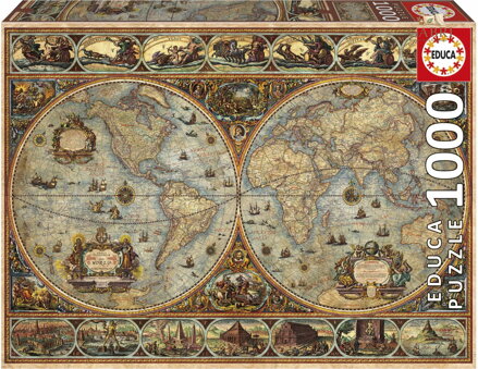 EDUCA Puzzle Historická mapa světa 1000 dílků