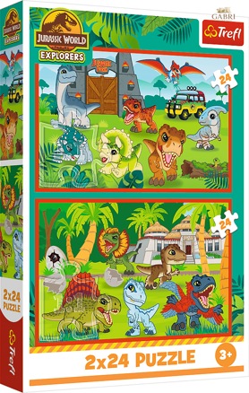 TREFL Puzzle Jurský svět: Malí dinosauři 2x24 dílků