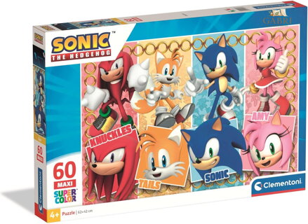 CLEMENTONI Puzzle Ježek Sonic MAXI 60 dílků