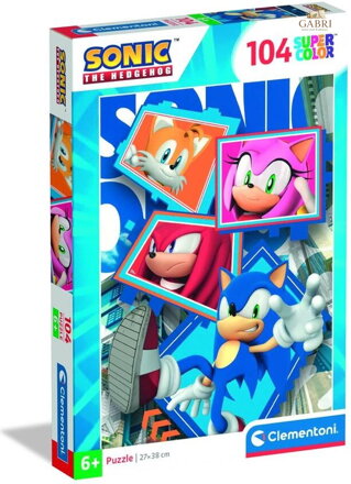 CLEMENTONI Puzzle Ježek Sonic: Parťáci 104 dílků