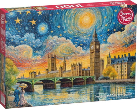 CHERRY PAZZI Puzzle Impresionistická obloha nad Londýnem 1000 dílků