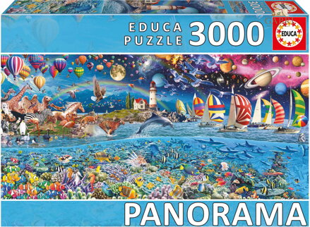 EDUCA Panoramatické puzzle Život 3000 dílků