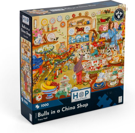 HOP Puzzle Býci v obchodě s porcelánem 1000 dílků