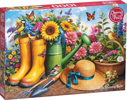 CHERRY PAZZI Puzzle Zlaté holínky v zahradě 1000 dílků