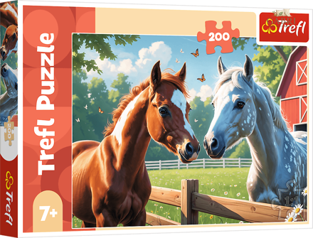 TREFL Puzzle Koně na mýtině 200 dílků