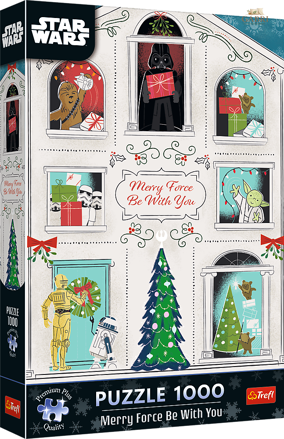 TREFL Puzzle Premium Plus Star Wars: Merry Force Be With You 1000 dílků