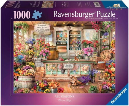 RAVENSBURGER Puzzle Romantické květinářství 1000 dílků