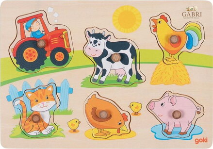 GOKI Dřevěná vkládačka Na farmě