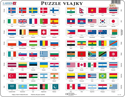 LARSEN Puzzle Vlajky 80 dílků