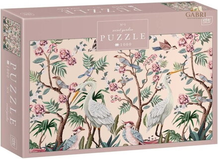 INTERDRUK Puzzle Secret Garden: Ptáci v rozkvetlých stromech 1000 dílků