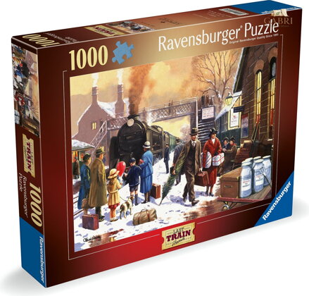 RAVENSBURGER Puzzle Lokomotiva v bílém ruchu 1000 dílků
