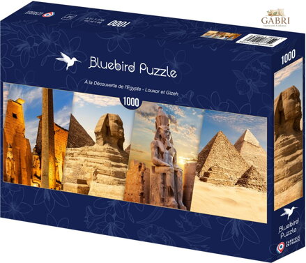 BLUEBIRD Panoramatické puzzle Objevte Egypt – Luxor a Gíza 1000 dílků