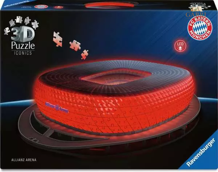 RAVENSBURGER Svítící 3D puzzle Iconics: Allianz Arena (Noční edice) 216 dílků