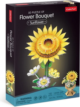 CUBICFUN 3D puzzle Kytice slunečnice 102 dílků
