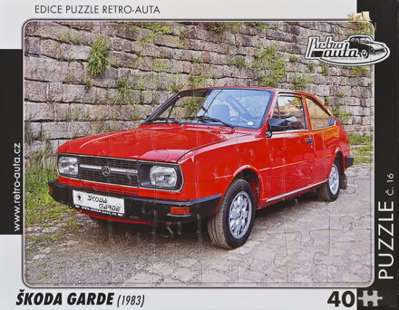 RETRO-AUTA Puzzle č.16 ŠKODA GARDE (1983) 40 dílků