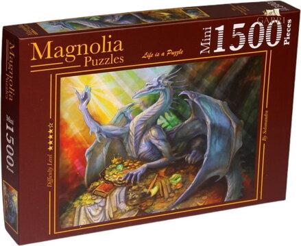 MAGNOLIA Puzzle Modrý drak s pokladem 1000 dílků