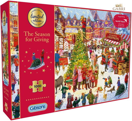 GIBSONS Puzzle Limitovaná vánoční edice: Čas obdarování 1000 dílků