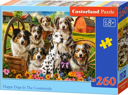 CASTORLAND Puzzle Šťastní psi na venkově 260 dílků