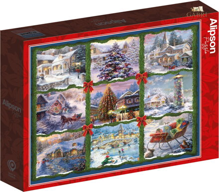 ALIPSON Čtvercové puzzle Vánoční devítičtverec 1000 dílků