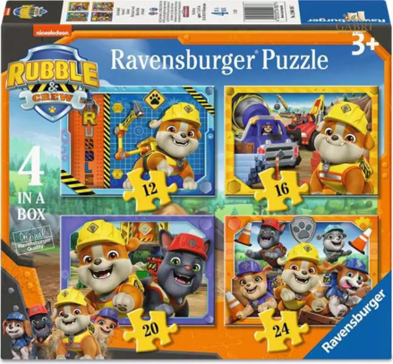 RAVENSBURGER Puzzle Rubble a jeho parta 4v1 (12,16,20,24 dílků)