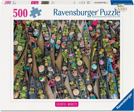 RAVENSBURGER Puzzle Tržiště v Indonésii 500 dílků