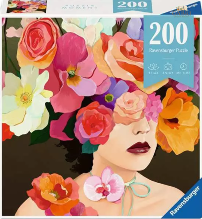 RAVENSBURGER Puzzle Moment: Květinová hlava Růže 200 dílků