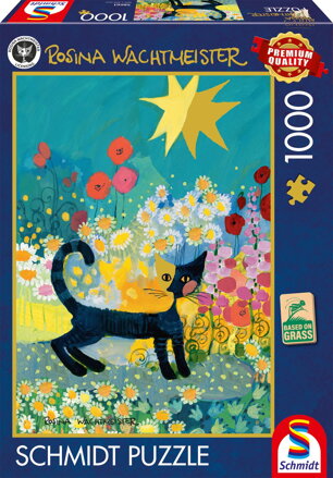 SCHMIDT Puzzle Kočka v moři květů 1000 dílků