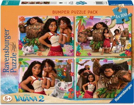 RAVENSBURGER Puzzle Vaiana 2, 4x100 dílků