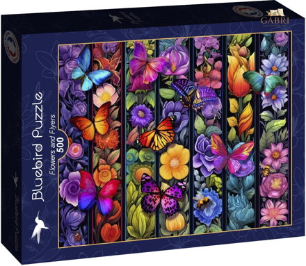 BLUEBIRD Puzzle Květiny a motýli 500 dílků