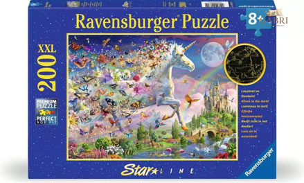 RAVENSBURGER Svítící puzzle Motýlí jednorožec XXL 200 dílků
