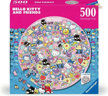 RAVENSBURGER Kulaté puzzle Hello Kitty 500 dílků