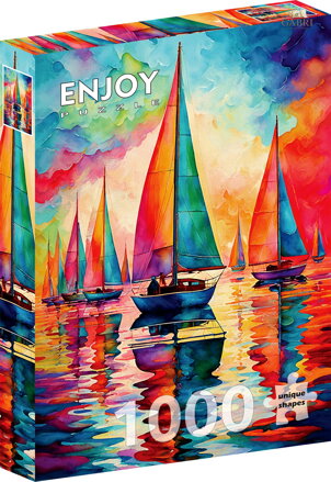 ENJOY Puzzle Barevné plachetnice 1000 dílků