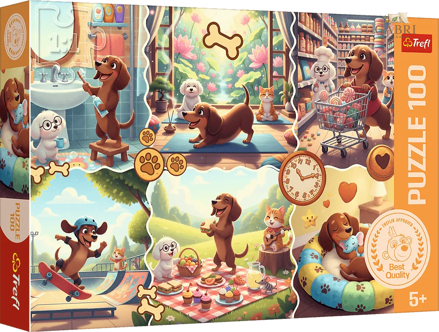 TREFL Puzzle Jezevčíkův dlouhý den 100 dílků