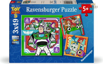 RAVENSBURGER Puzzle Toy Story: Příběh hraček 5, 3x49 dílků
