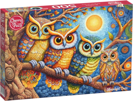CHERRY PAZZI Puzzle Sovy za měsíčního svitu 500 dílků