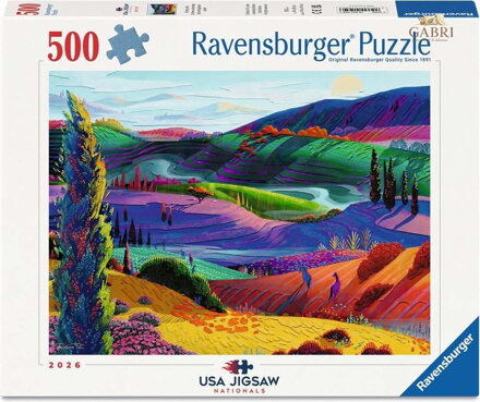 RAVENSBURGER Puzzle USA Jigsaw Nationals: Zvlněné kopce 500 dílků