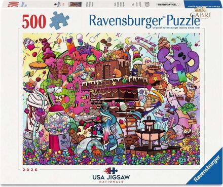 RAVENSBURGER Puzzle USA Jigsaw Nationals: Sladké hřiště 500 dílků