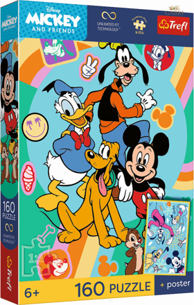 TREFL Puzzle Premium Plus Kids Mickey Mouse: Přátelé 160 dílků