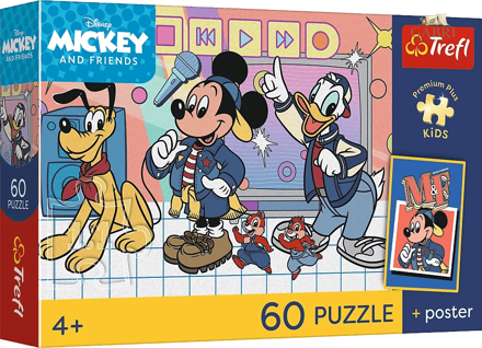 TREFL Puzzle Premium Plus Kids Mickey Mouse: Tým 60 dílků