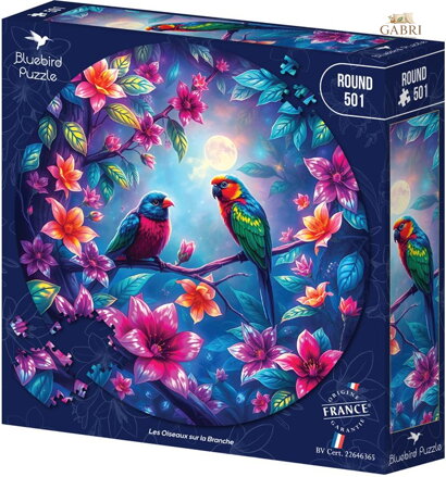 BLUEBIRD Kulaté puzzle Ptáčci na větvi 501 dílků
